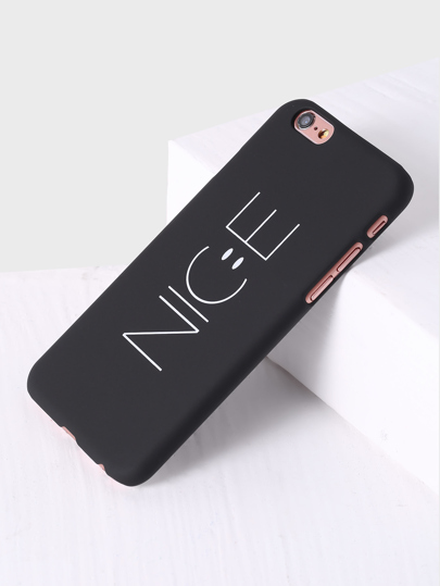 Black Letter Print iPhone Case