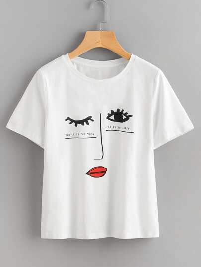 Tee-shirt imprimé d\'un visage