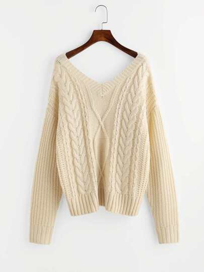 Maglione con scollo a doppio v