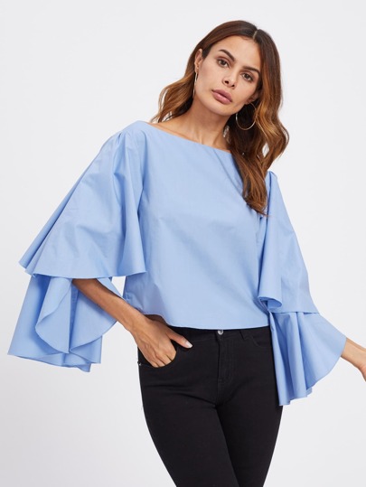 Exaggerate Layered Sleeve Top