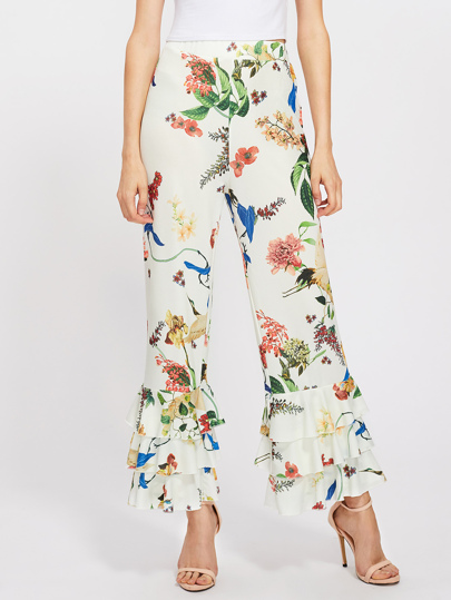 Pantaloni con stampa botanica