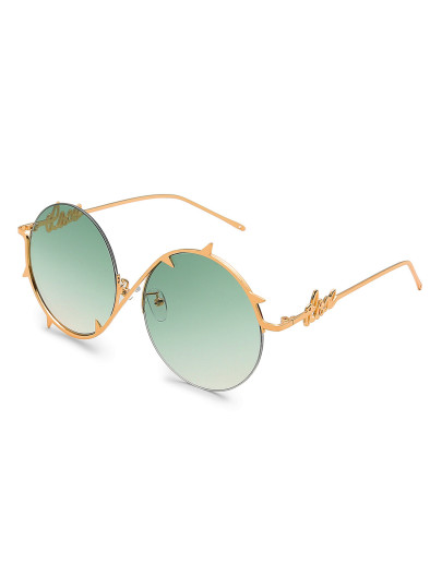 Lunettes de soleil rondes cadre asymétrique lentille ombre