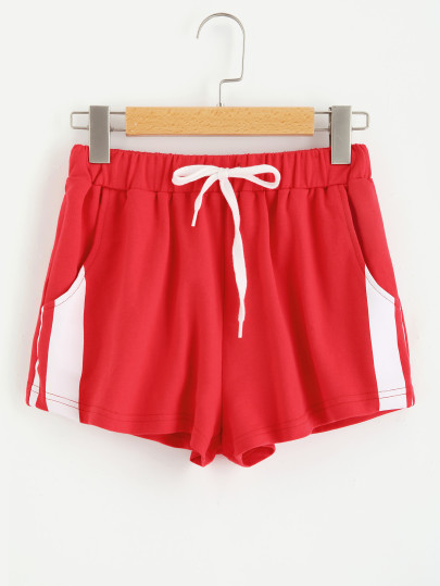 Stripe Print Sweat Shorts
