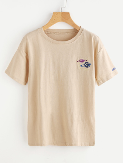T-Shirt mit Grafik Stickerei
