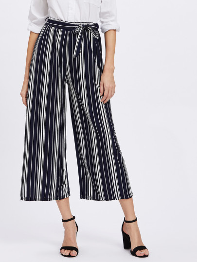 Pantaloni con fondo ampio a strisce verticale