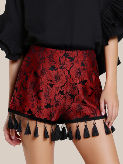 Pantaloncini con stampa di fiore