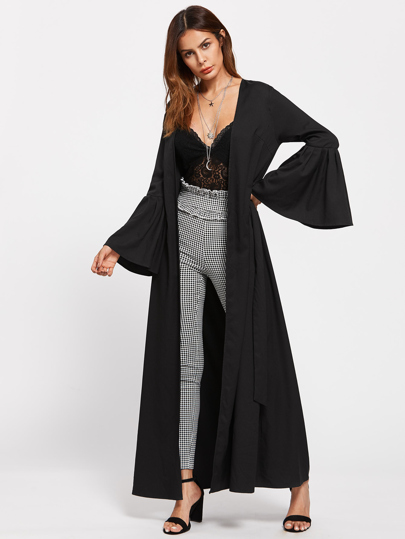 Abaya mit Selbstbindung und Glockärmeln
