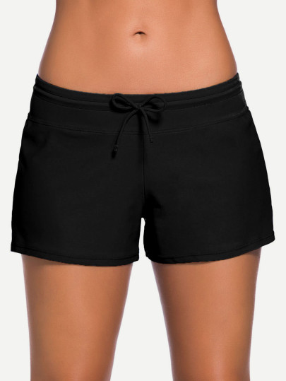Side Slit Drawstring Swim Shorts