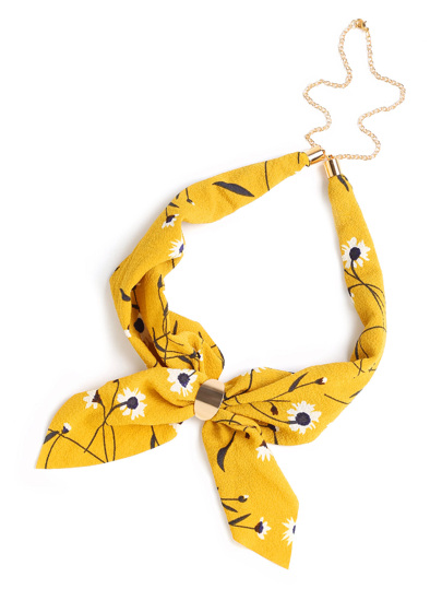 Daisy Print Chain Linked Neckerchief