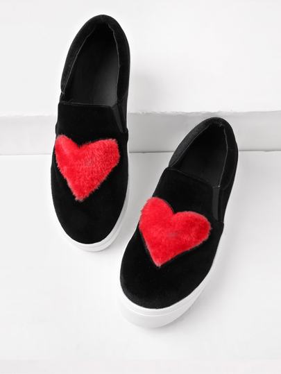 Samt Turnschuhe mit Blumen Stickereien