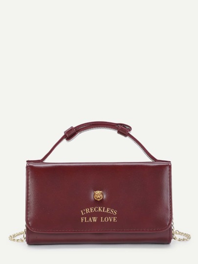 Metal Animal Detail PU Cross Body Bag