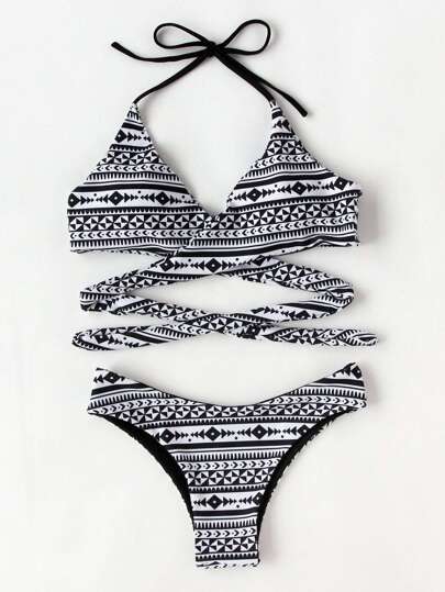 Bikini Set mit Geomuster