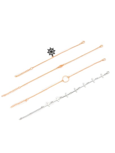 Armband Set mit Kreuz und Kringel 5pcs