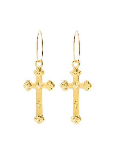 Boucles d\'oreille croisées en métal