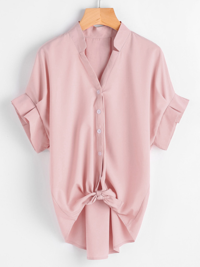 Blouse trapèze avec nœud et des plis