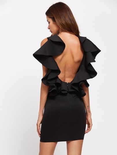 Rückenfreies Kleid mit Falten