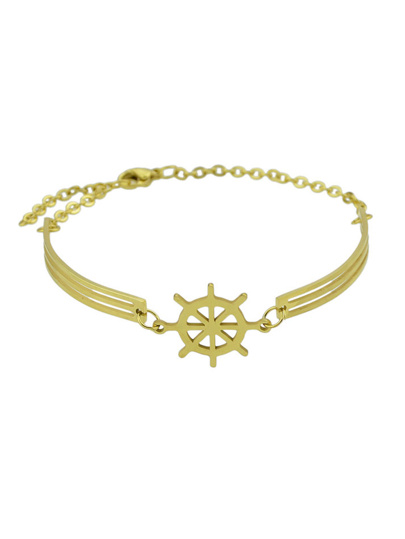 Golden Rudder With Hollowed Out Women\'S Bracelet