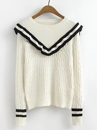 Maglione a strisce a contrasto