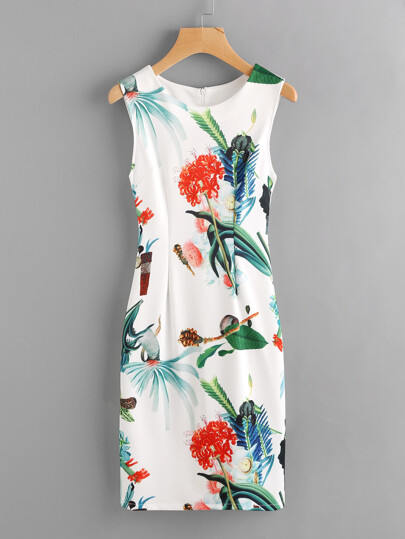 Vestito con stampa di giungla