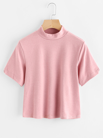 Camiseta básica con cuello alto