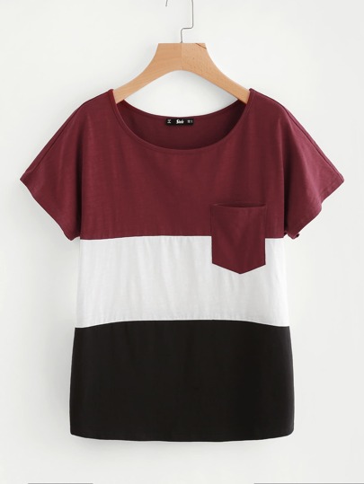 Camiseta con costura con bolsillo