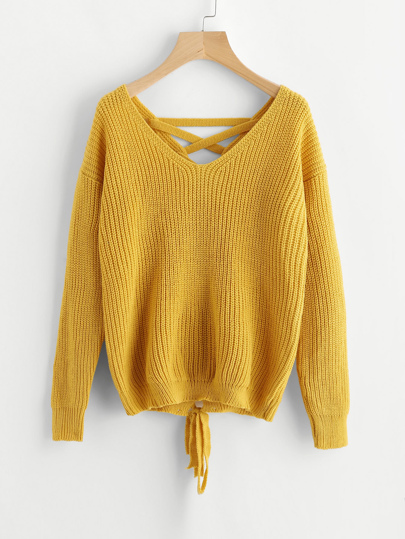 Maglione con laccetti sul retro