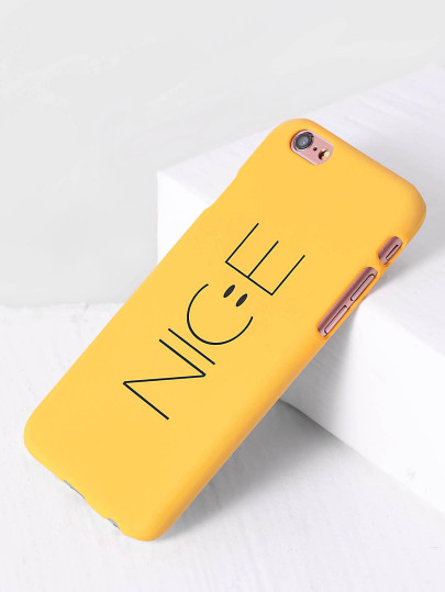 Yellow Letter Print iPhone Case