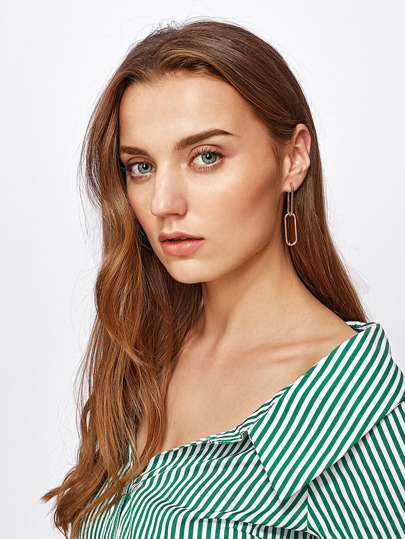 Boucles d\'oreilles géométriques en métal minimalistes
