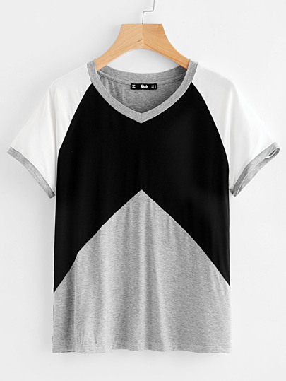 Heather Knit Raglan Sleeve Cut And Sew Tee