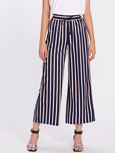 Pantalones de rayas verticales con pernera ancha