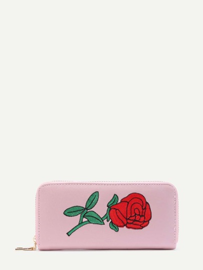 Cartera de pu con bordado