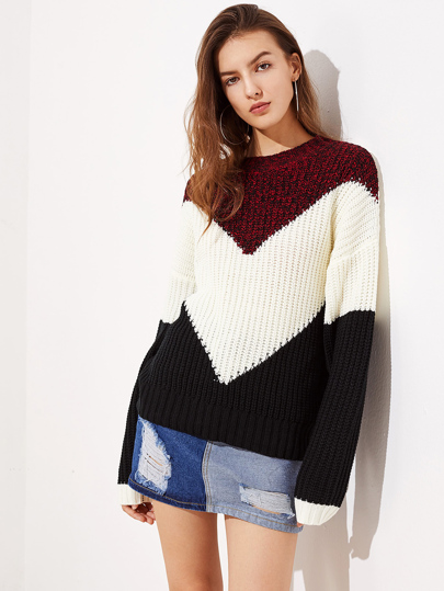 Jersey de cheurón de color block
