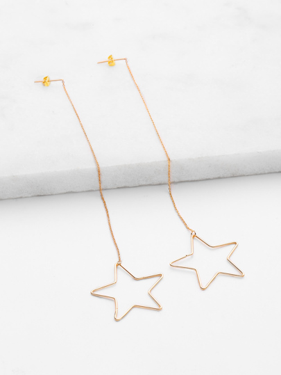 Hollow Star Design Drop Earrings