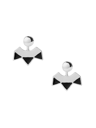 Two Tone Geometric Stud Earrings