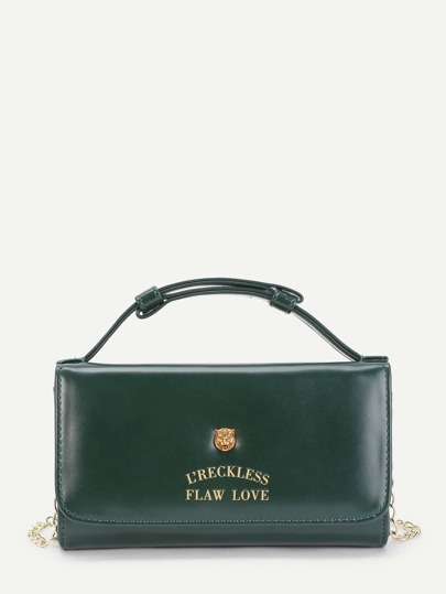 Metal Animal Detail PU Cross Body Bag