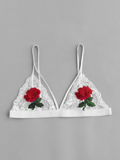 Rose Applique Lace Bralette