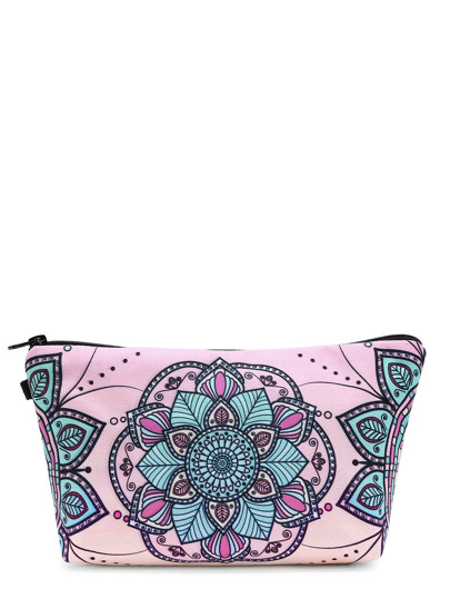 Sac de maquillage symétrique imprimé fleur
