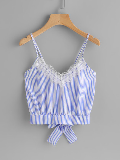 Strisce verticale Split Papillon Torna Cami Top