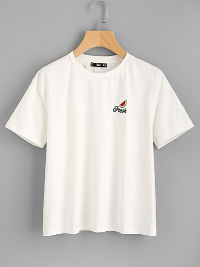 Watermelon Embroidered Tee