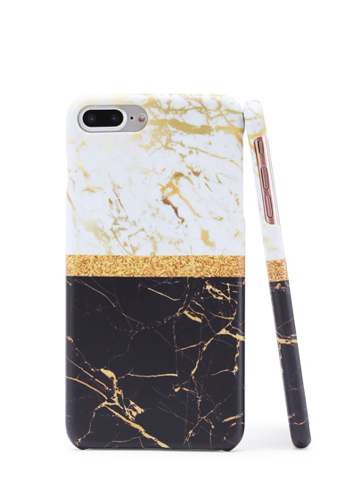 iPhone Fall mit Mamormuster und Farbblock