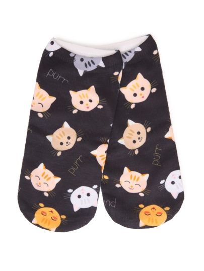Cat Overlay Print Socks