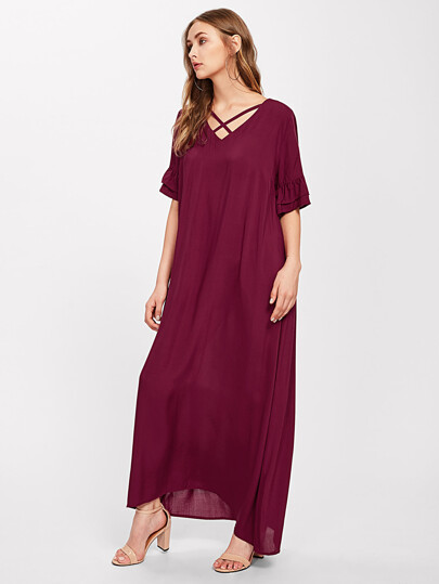 Maxi Kleid mit Kreuzgurte