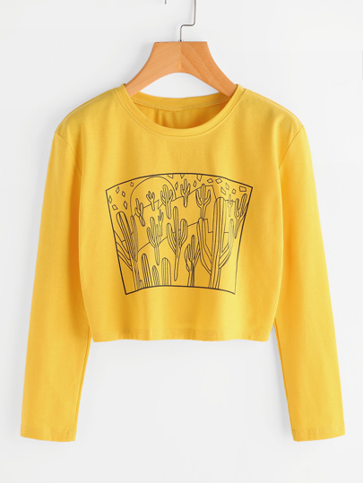 Camiseta con estampado de cacto