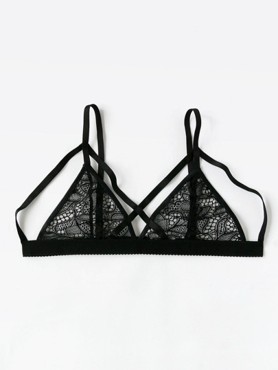 Bralette mit Spitzen und Harness Detail