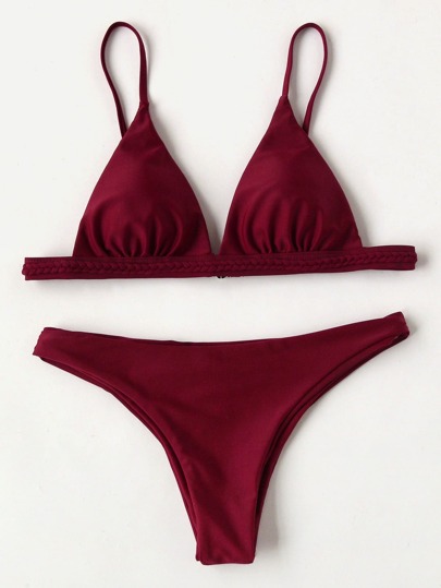 Ensemble de bikini triangle tissé