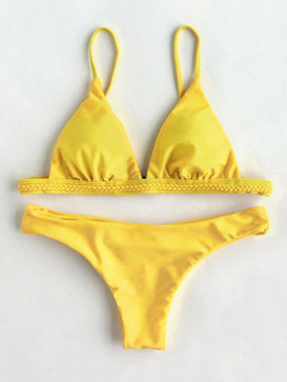 Braided Detail Triangle Bikini Set