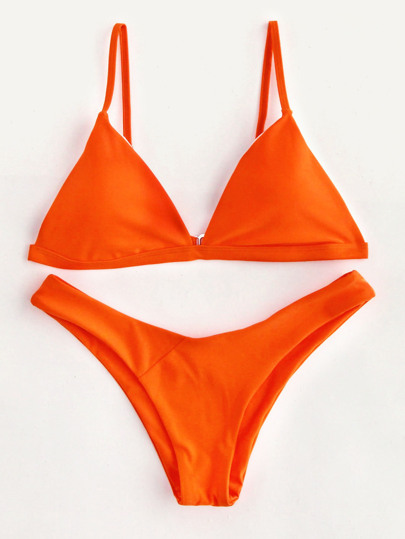 High Leg Triangle Bikini Set