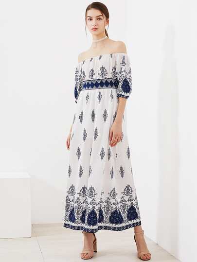 Robe fendue imprimée élégant