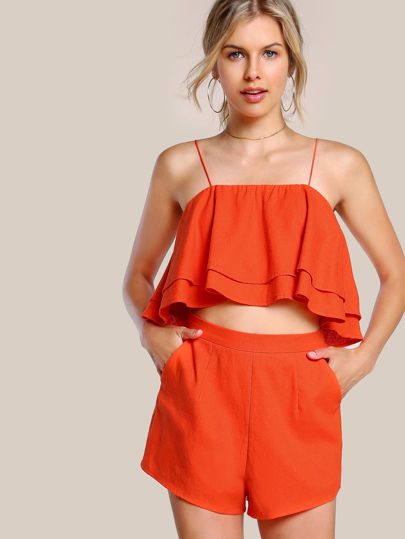 Conjunto con volantes de trapecio