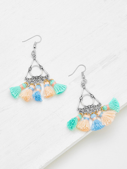 Glamorous Multi Tassel Statement Earrings